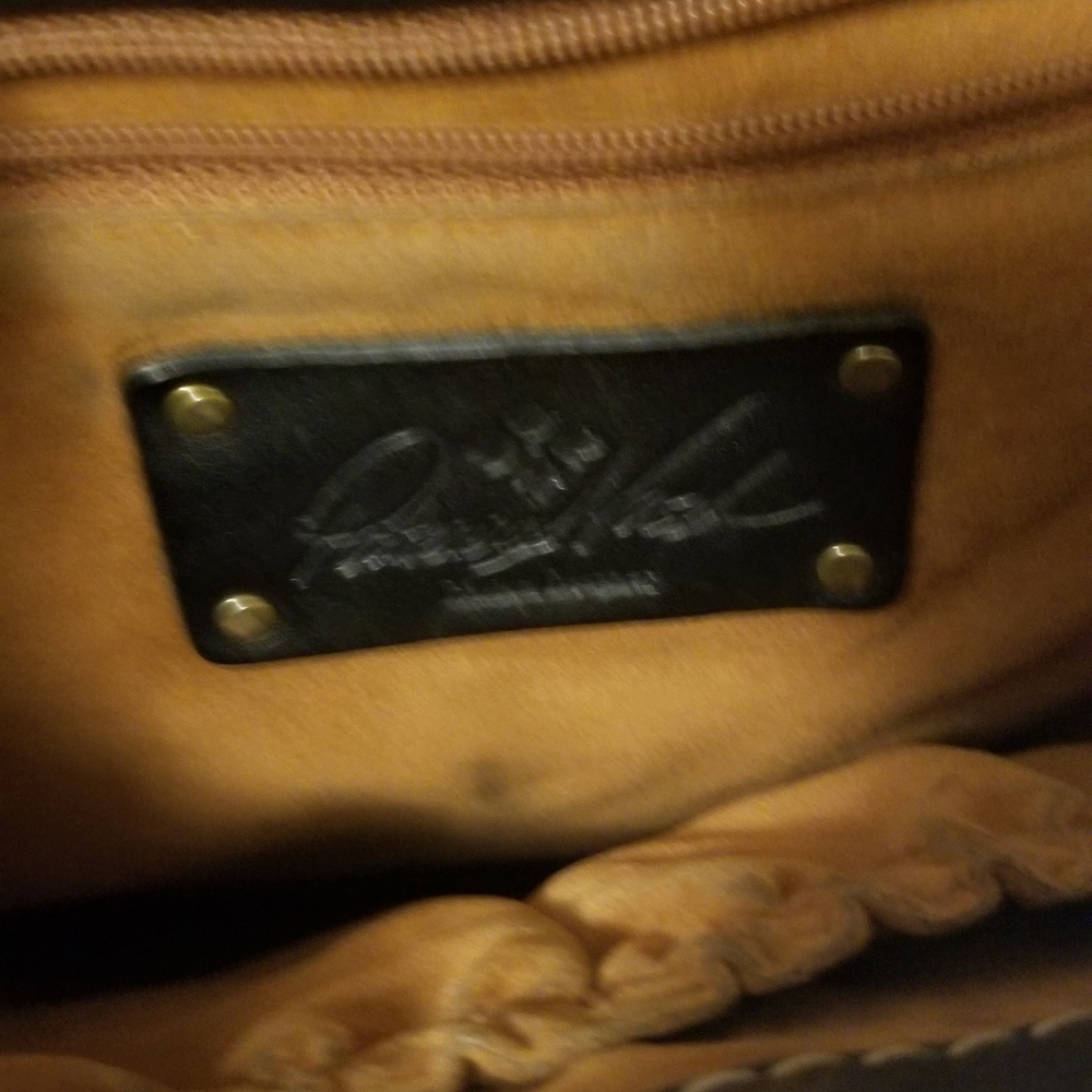 Patricia Nash Black Leather Studded Crossbody Bag - Picture 3 of 4